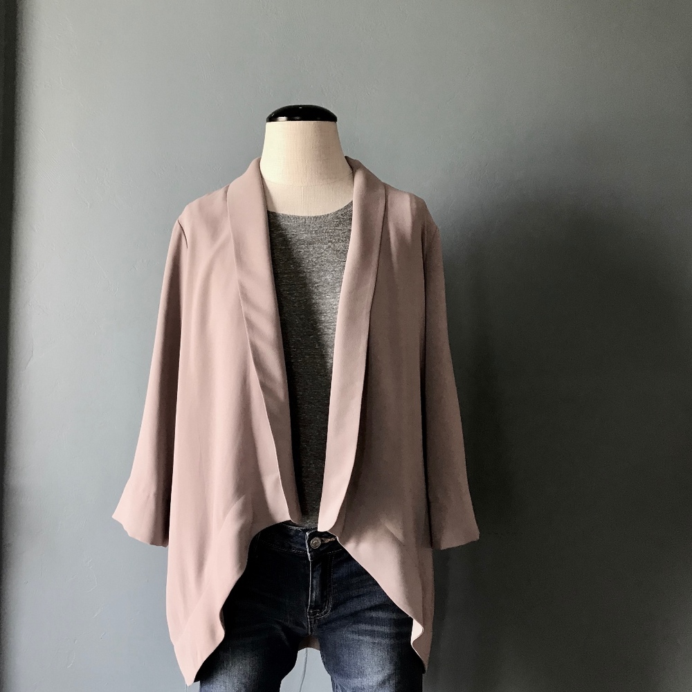 BCBG Hi Lo Oversized Blazer Rose